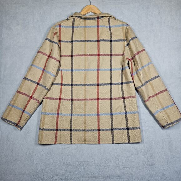 Pendleton Jacket Womens Medium The Check Wool Jacket Tan Plaid Reversible Classy - Picture 6 of 12